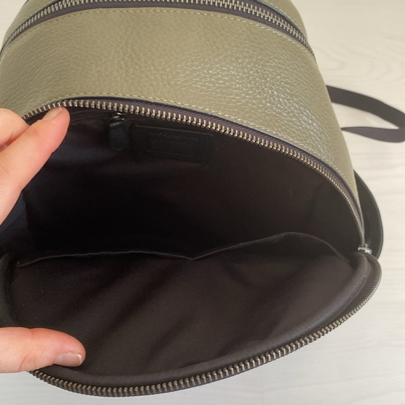 COACH Colorblock Olive Green, Black, Cream Backpack - Picture 6 of 10